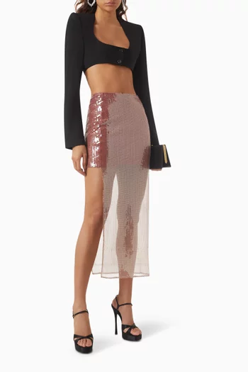 Crop Blazer in Virgin Wool Blend