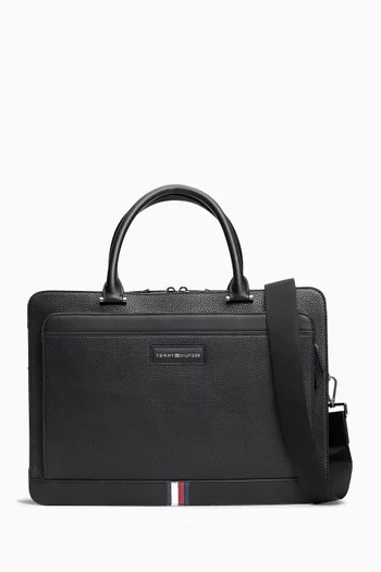 Blue leather briefcase on sale