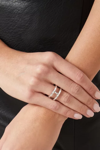 Ice Cube Diamond Ring in 18kt White Gold
