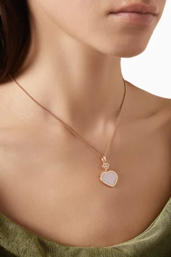 قلادة هابي هارتس بدلاية ذهب وردي عيار 18‏