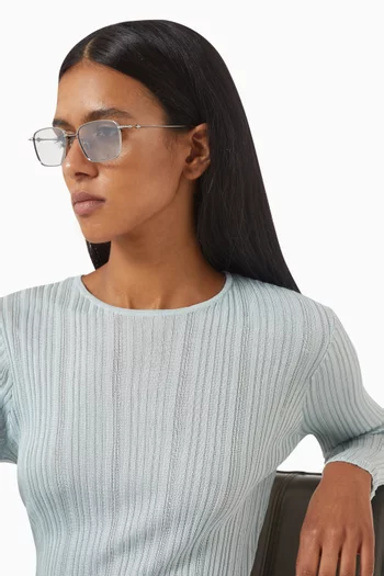 Rectangle Sunglasses in Titanium