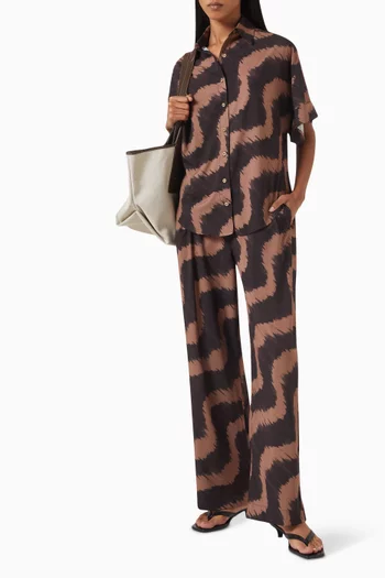 Printed Wide-leg Pants