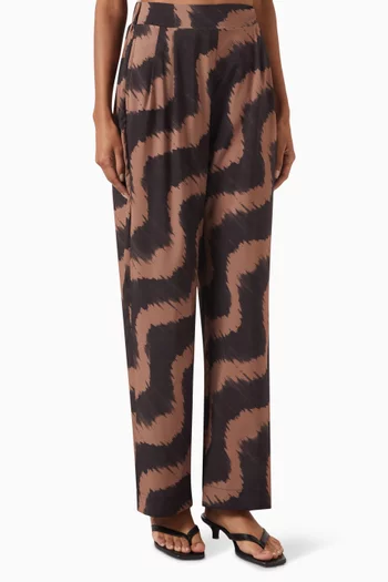 Printed Wide-leg Pants