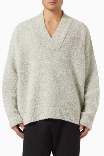V-neck Sweater in Mohair Wool
