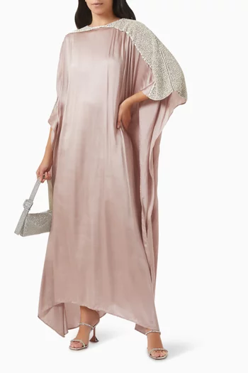 Embellished Shoulder Kaftan in Viscose