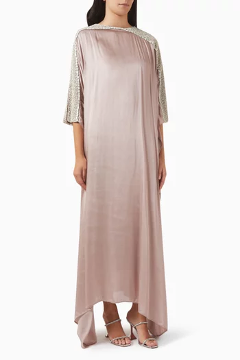 Embellished Shoulder Kaftan in Viscose