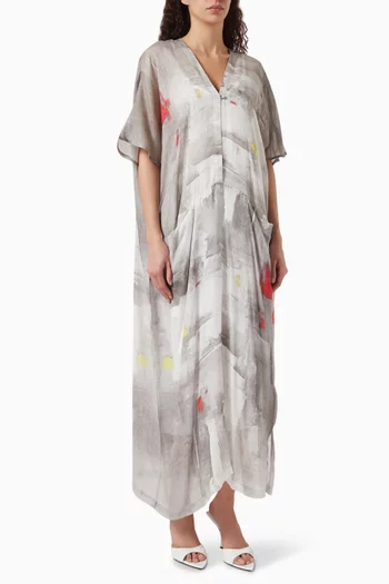 Abstract-print Kaftan