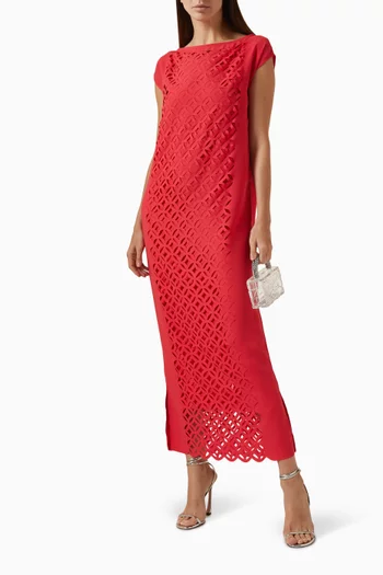 Laser-cut Midi Dress