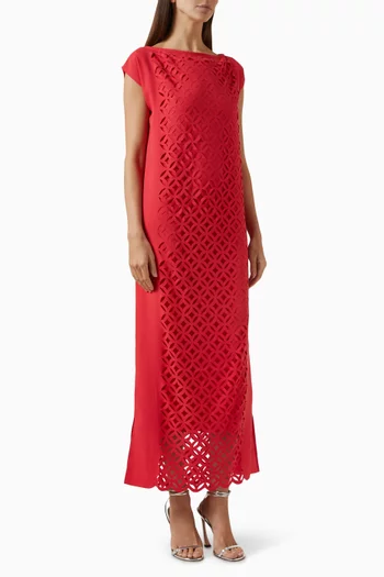 Laser-cut Midi Dress