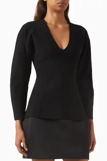 Matte V-neck Top in Viscose Blend
