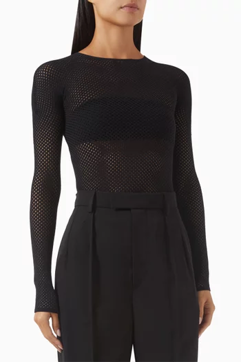 x RHW Web Bodysuit in Merino Wool Blend