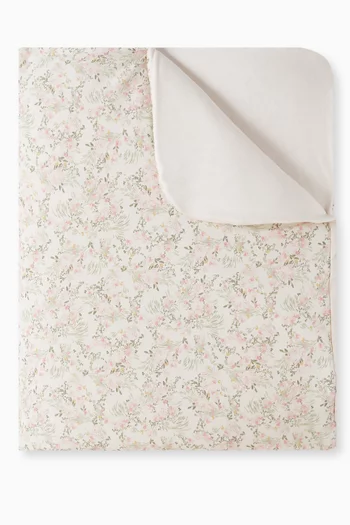 Floral-print Blanket in Cotton