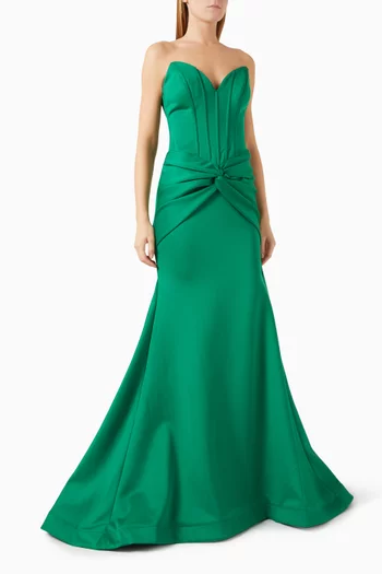 Strapless Twist-detail Gown
