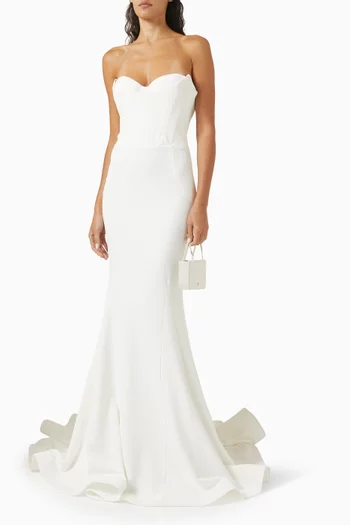 Structured-top Gown in Crepe