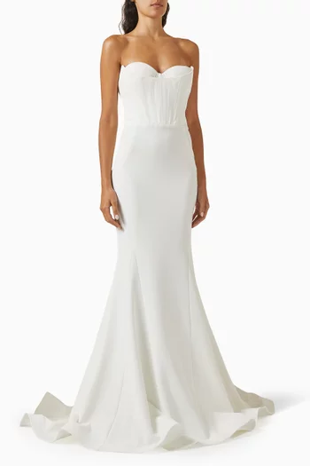 Structured-top Gown in Crepe