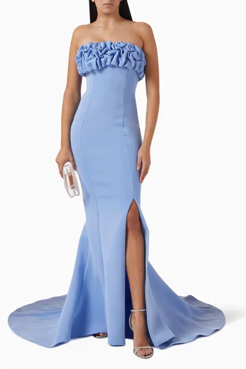 Ruffle Mermaid Gown in Scuba