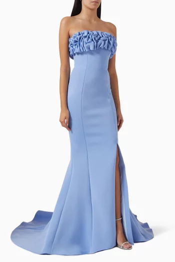 Ruffle Mermaid Gown in Scuba