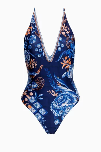 Aloe One-piece Swimsuit in Recycled Polyester Blend