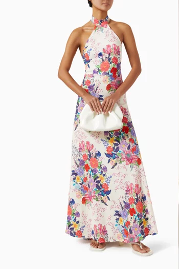 Darmi Vessel Halter Maxi Dress in Cotton