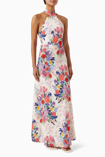 Darmi Vessel Halter Maxi Dress in Cotton
