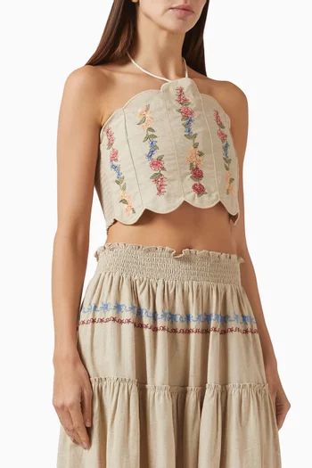 Serenity Halter Blouse in Cotton Blend