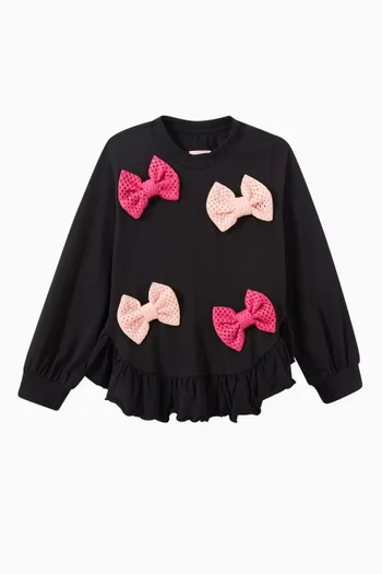 Willa Bow Sweatshirt in Organic Cotton-blend