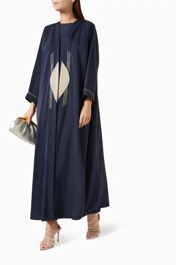 Bead-embellished Abaya Set in Crepe