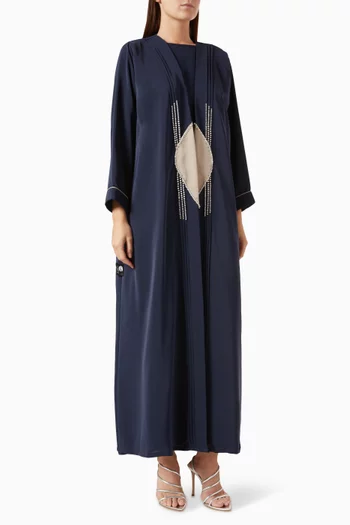 Bead-embellished Abaya Set in Crepe