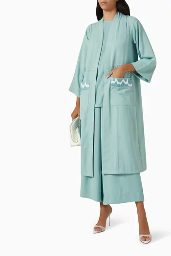 4-piece Co-ord Set in Linen & Crepe
