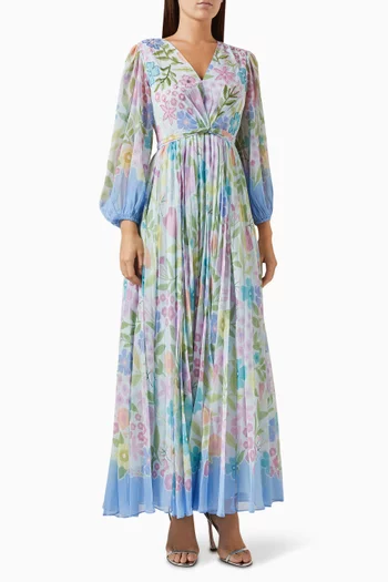 Eloise Floral-print Maxi Dress in Chiffon