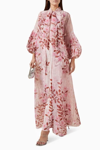 Cressida Floral-print Cape in Poly-organza