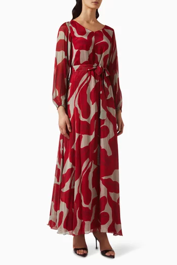 Printed Maxi Dress in Chiffon