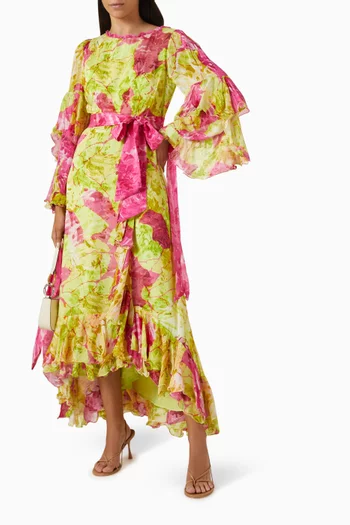 فستان هاي داي طويل بفتحة شيفون