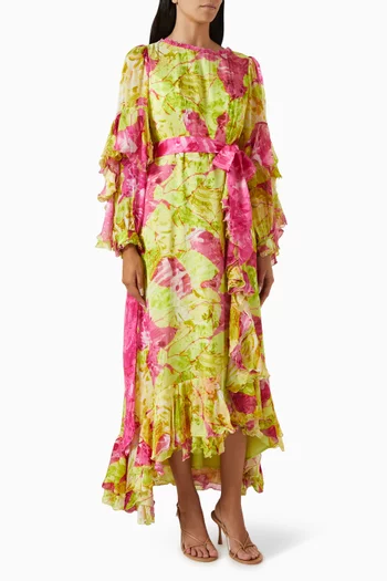 فستان هاي داي طويل بفتحة شيفون