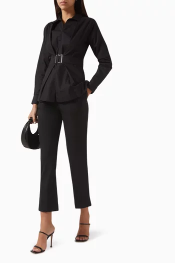 Juni Belted Shirt in Cotton Poplin