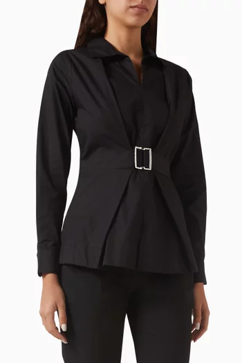 Juni Belted Shirt in Cotton Poplin
