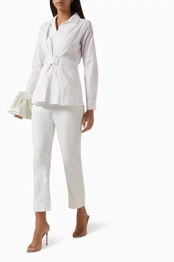 Juni Belted Shirt in Cotton Poplin