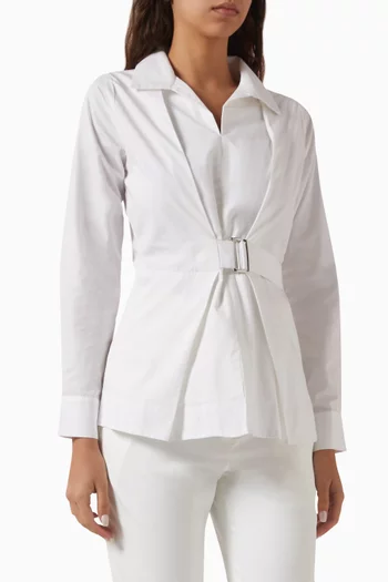 Juni Belted Shirt in Cotton Poplin