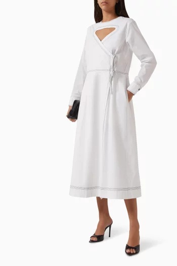 Adrian Midi Dress in Cotton Poplin