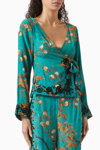 Tifanny Wrap Shirt in Viscose Crepe