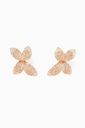Giardini Segreti Diamond Stud Earrings in 18kt Rose Gold