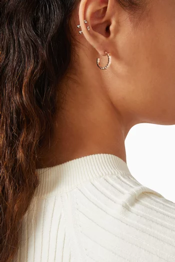 Mini Ice Cube Hoop Earrings in 18kt Rose Gold