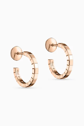 Mini Ice Cube Hoop Earrings in 18kt Rose Gold
