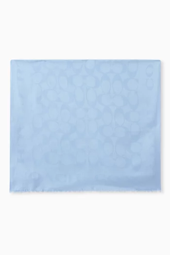 Signature C Stole in Silk-cotton Blend