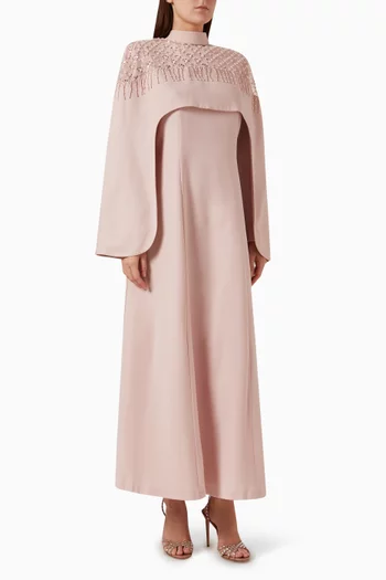 فستان الينا طويل مزين بتطريزات