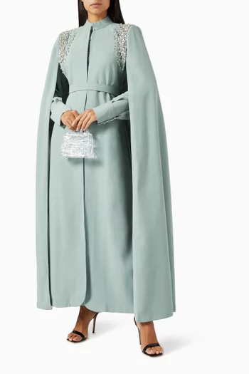 Brendon Embellished Cape Maxi Dress