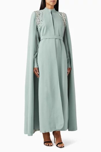 Brendon Embellished Cape Maxi Dress