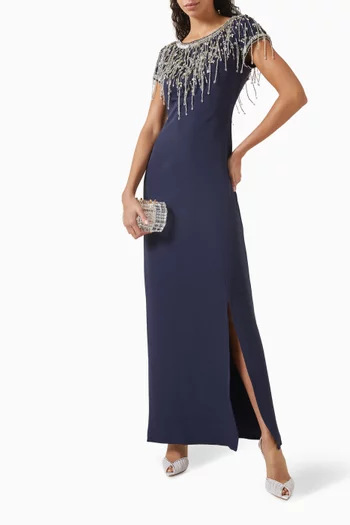 Embellished Gown in Crepe