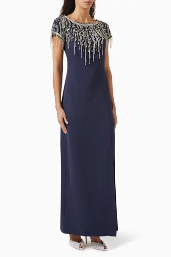 Embellished Gown in Crepe