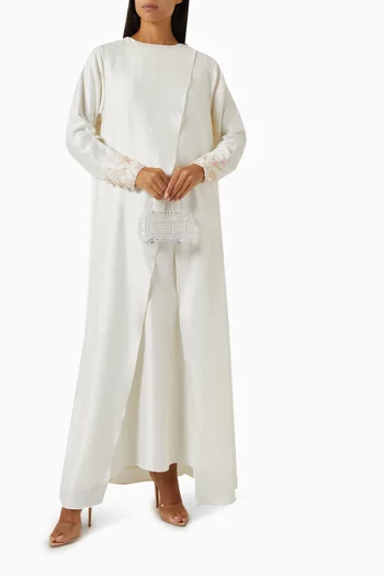 Overlap Panel Embellished Abaya